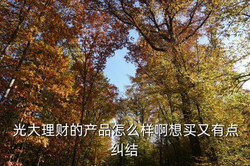  光大理財?shù)漠a(chǎn)品怎么樣啊想買又有點糾結(jié)