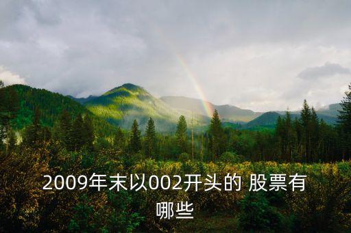 2009年末以002開(kāi)頭的 股票有哪些