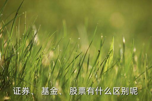 證券、 基金、 股票有什么區(qū)別呢