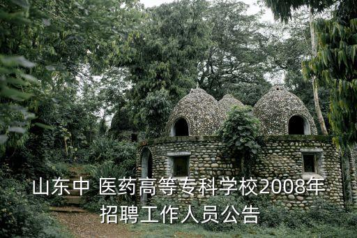 山東中 醫(yī)藥高等?？茖W校2008年 招聘工作人員公告