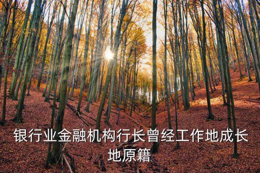  銀行業(yè)金融機(jī)構(gòu)行長(zhǎng)曾經(jīng)工作地成長(zhǎng)地原籍