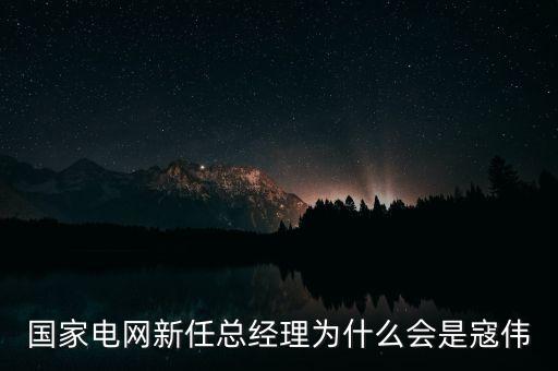 國家電網新任總經理為什么會是寇偉