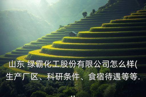 山東 綠霸化工股份有限公司怎么樣(生產(chǎn)廠區(qū)、科研條件、食宿待遇等等...