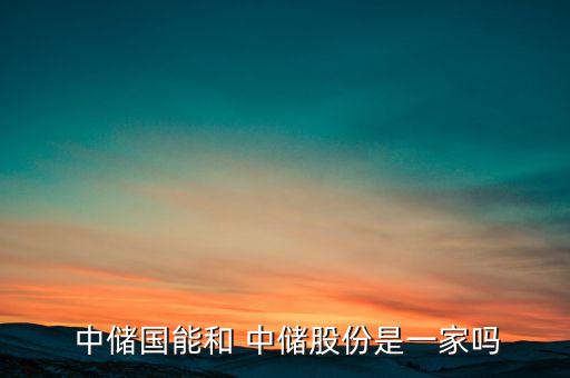  中儲(chǔ)國(guó)能和 中儲(chǔ)股份是一家嗎