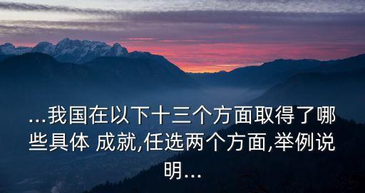 ...我國在以下十三個(gè)方面取得了哪些具體 成就,任選兩個(gè)方面,舉例說明...