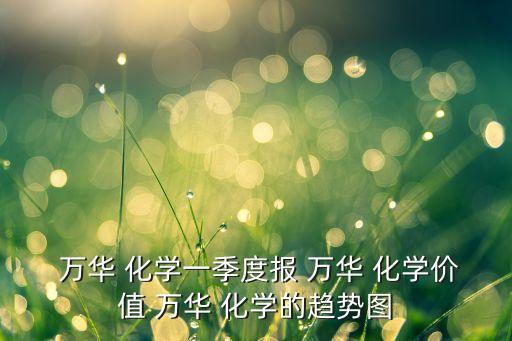  萬華 化學一季度報 萬華 化學價值 萬華 化學的趨勢圖