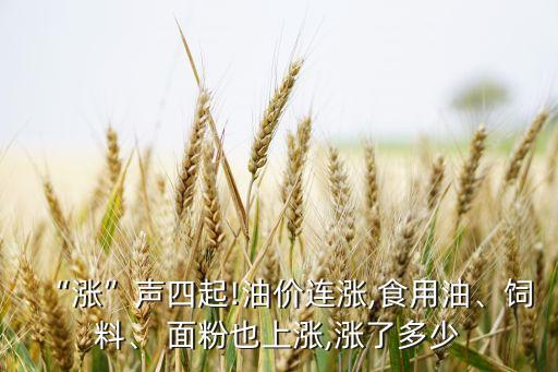 “漲”聲四起!油價連漲,食用油、飼料、 面粉也上漲,漲了多少