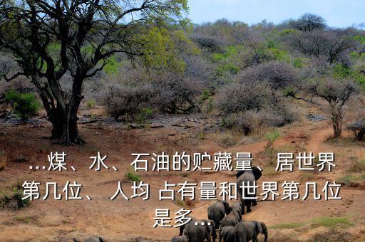...煤、水、石油的貯藏量、居世界第幾位、 人均 占有量和世界第幾位是多...