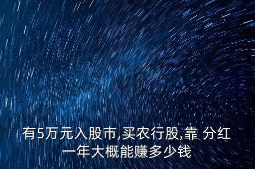 2015農(nóng)業(yè)銀行股票分紅,買(mǎi)農(nóng)業(yè)銀行的股票 等分紅怎么樣