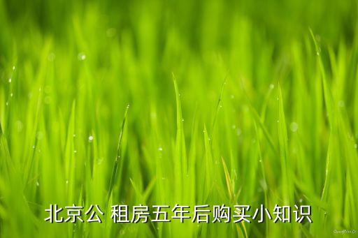 北京公 租房五年后購(gòu)買(mǎi)小知識(shí)