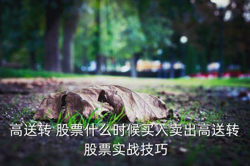 高送轉(zhuǎn) 股票什么時候買入賣出高送轉(zhuǎn) 股票實戰(zhàn)技巧