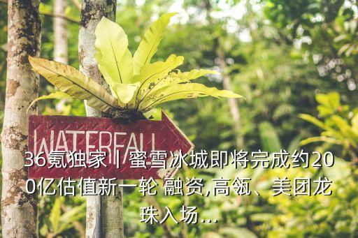 36氪獨(dú)家丨蜜雪冰城即將完成約200億估值新一輪 融資,高瓴、美團(tuán)龍珠入場(chǎng)...