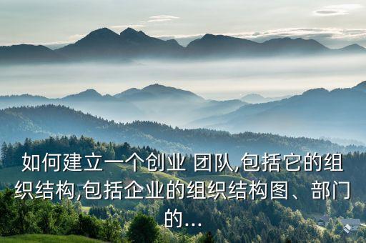 如何建立一個(gè)創(chuàng)業(yè) 團(tuán)隊(duì),包括它的組織結(jié)構(gòu),包括企業(yè)的組織結(jié)構(gòu)圖、部門的...
