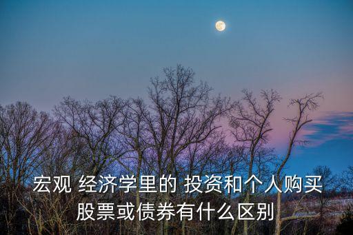  宏觀 經(jīng)濟(jì)學(xué)里的 投資和個(gè)人購買股票或債券有什么區(qū)別
