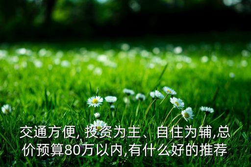 交通方便, 投資為主、自住為輔,總價預算80萬以內(nèi),有什么好的推薦