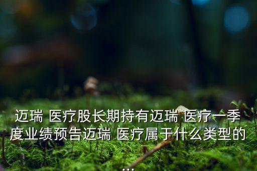 邁瑞 醫(yī)療股長期持有邁瑞 醫(yī)療一季度業(yè)績預(yù)告邁瑞 醫(yī)療屬于什么類型的...