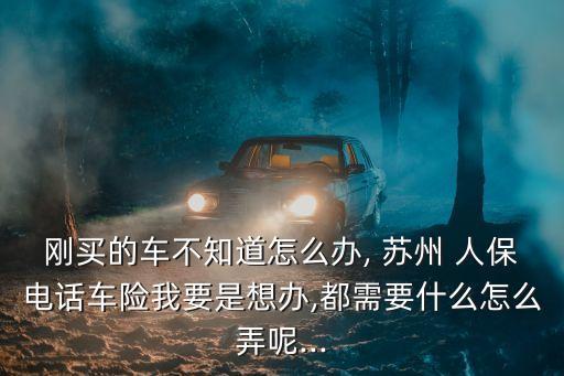 剛買(mǎi)的車(chē)不知道怎么辦, 蘇州 人保電話(huà)車(chē)險(xiǎn)我要是想辦,都需要什么怎么弄呢...