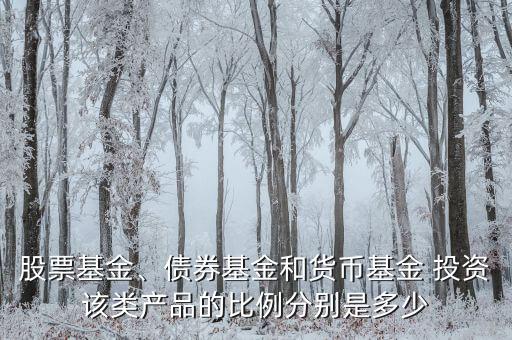 股票基金、債券基金和貨幣基金 投資該類產(chǎn)品的比例分別是多少