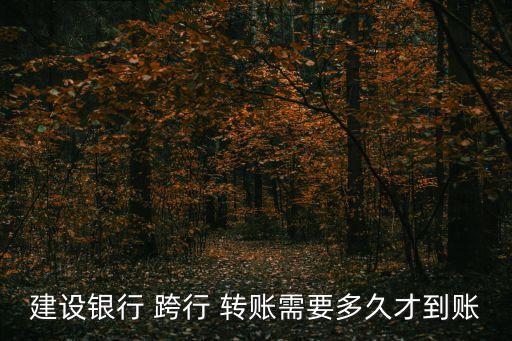建設銀行 跨行 轉賬需要多久才到賬