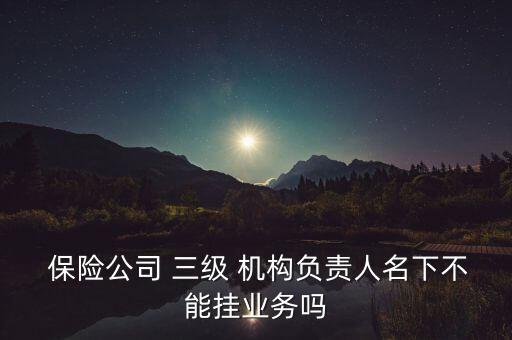保險公司三級機構管理