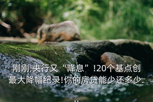 剛剛,央行又“降息”!20個(gè)基點(diǎn)創(chuàng)最大降幅紀(jì)錄!你的房貸能少還多少...