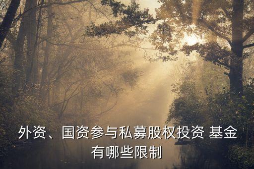 外資、國資參與私募股權投資 基金有哪些限制