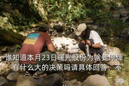 誰(shuí)知道本月23日曙光股份為啥要停牌、有什么大的決策嗎請(qǐng)具體回答、不...
