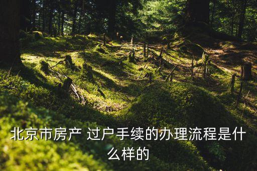 北京市房產(chǎn) 過(guò)戶(hù)手續(xù)的辦理流程是什么樣的