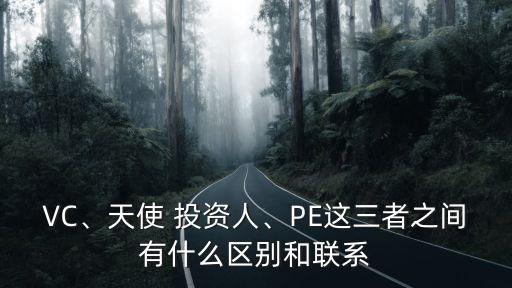 VC、天使 投資人、PE這三者之間有什么區(qū)別和聯(lián)系