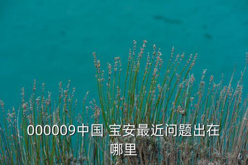 000009中國(guó) 寶安最近問(wèn)題出在哪里