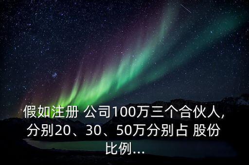 假如注冊(cè) 公司100萬(wàn)三個(gè)合伙人,分別20、30、50萬(wàn)分別占 股份比例...