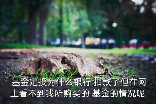  基金定投為什么銀行 扣款了但在網(wǎng)上看不到我所購(gòu)買(mǎi)的 基金的情況呢