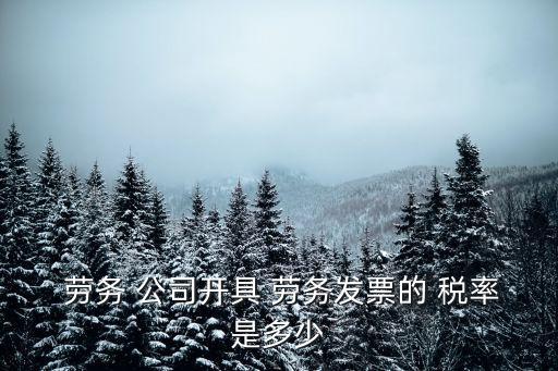  勞務 公司開具 勞務發(fā)票的 稅率是多少