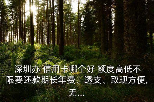  深圳辦 信用卡哪個好 額度高低不限要還款期長年費(fèi)、透支、取現(xiàn)方便,無...