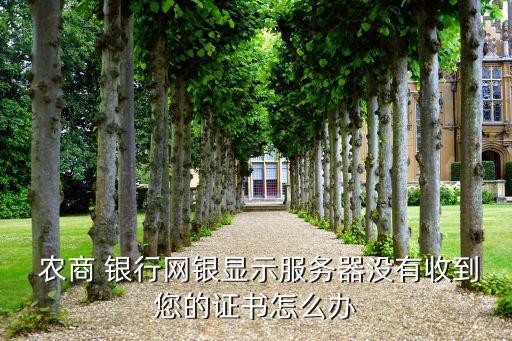  農商 銀行網(wǎng)銀顯示服務器沒有收到您的證書怎么辦