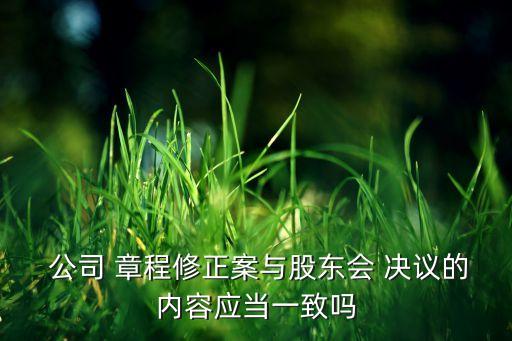 公司 章程修正案與股東會 決議的內容應當一致嗎
