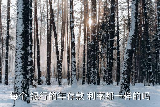 每個 銀行的年存款 利率都一樣的嗎
