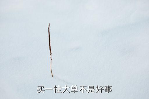 買(mǎi)一掛大單不是好事