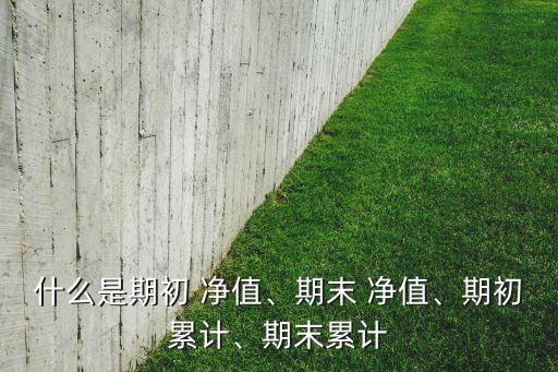 什么是期初 凈值、期末 凈值、期初累計(jì)、期末累計(jì)