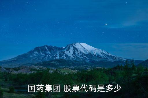  國藥集團(tuán) 股票代碼是多少