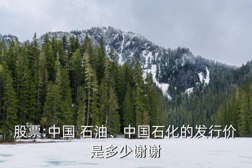 股票:中國 石油、中國石化的發(fā)行價是多少謝謝