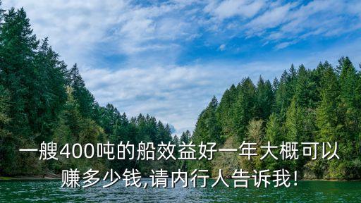 一艘400噸的船效益好一年大概可以賺多少錢,請內行人告訴我!