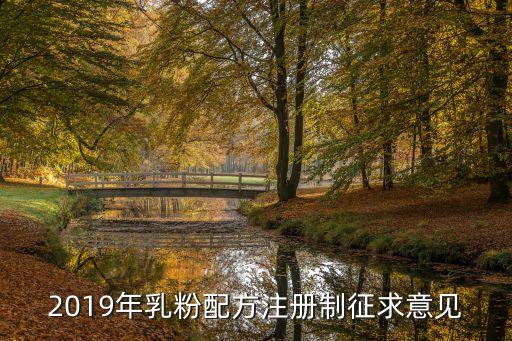 2019年乳粉配方注冊(cè)制征求意見