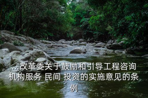 ...改革委關(guān)于鼓勵(lì)和引導(dǎo)工程咨詢(xún)機(jī)構(gòu)服務(wù) 民間 投資的實(shí)施意見(jiàn)的條例