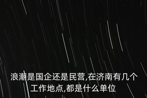  浪潮是國企還是民營,在濟(jì)南有幾個(gè)工作地點(diǎn),都是什么單位