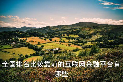 全國排名比較靠前的互聯(lián)網金融平臺有哪些