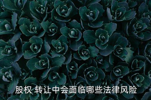  股權 轉讓中會面臨哪些法律風險