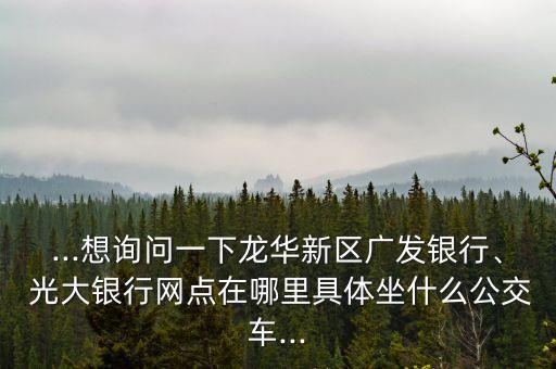 ...想詢問一下龍華新區(qū)廣發(fā)銀行、 光大銀行網(wǎng)點(diǎn)在哪里具體坐什么公交車...