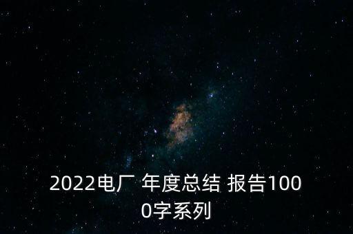 2022電廠 年度總結 報告1000字系列