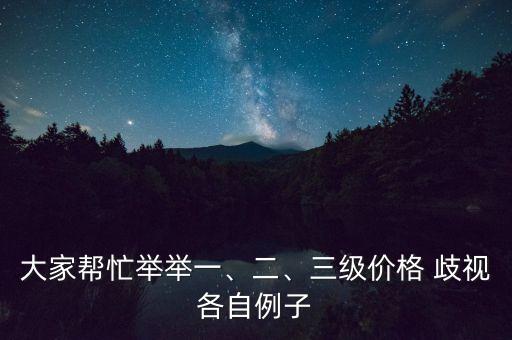 大家?guī)兔εe舉一、二、三級價格 歧視各自例子
